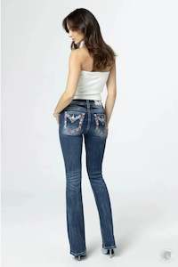 Miss Me: Miss Me Stars and Stripes Border Bootcut Jeans