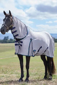 Summer Rug: WEATHERBEETA ComFiTec Zephyr Fly Sheet Combo GREY/NAVY/FOREST GREEN