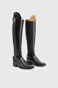 Secchiari Riding Boots: Secchiari 400W Tall Boots, Karbon Panel with Top Trim & Laces - Black