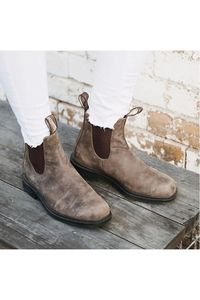 Footwear: Blundstone Chelsea Boots Chisel Toe - Rustic Brown (Model 1306)