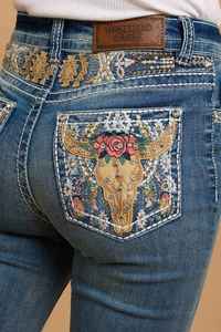 Mid Sand Stretchy Bling Jeans - Westfield Eagle