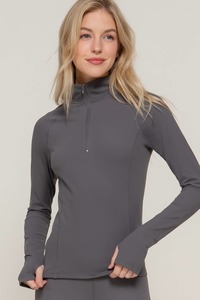 Raglan Sleeve 1/4 Zip Baselayer - Grey