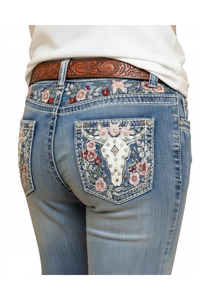 Casual Clothing: Westfield Eagle Bootcut Rodeo Country & Western Jeans - Mid Sand Wash
