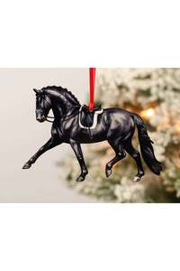 Dressage Horse Ornament - Black Extended Trot