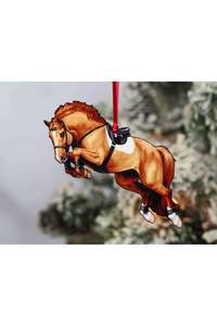 Jumping Horse Ornament - Chestnut Hunter