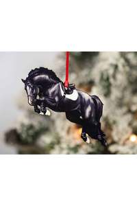 Equestrian Jumping Horse Ornament -Black Horse