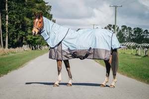 Pony Between Rugs: 1200D No Fill Light Blue/Grey Combo (Pony)