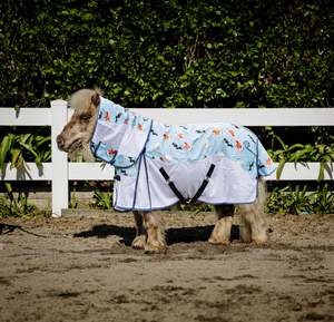 Pony Between Rugs: 1200D No Fill Mesh Sided Cow Print Combo (Pony)