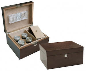 Humidor Upsell: Cachet Humidor (4 glass jars & storage compartment) in Mahogany finish