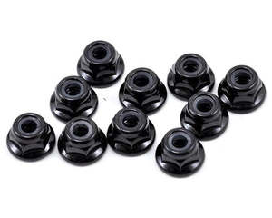 RC M4 Flanged Locknut (Black) (10)