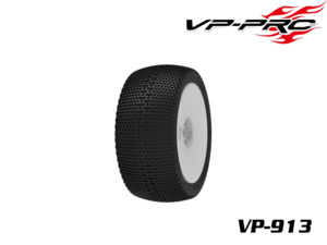 1 8 Off Road: VP-PRO 913 Gripz Evo (M4 - SuperSoft) - 1/8 Offroad Truggy Tires Pre-Glued on White Rims (2pcs)
