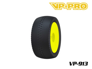 1 8 Off Road: VP-PRO 913 Gripz Evo (M4 - SuperSoft) - 1/8 Offroad Truggy Tires Pre-Glued on Yellow Rims (2pcs)