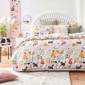 All Twill: Twill & Co Feline Friends Duvet Cover Set