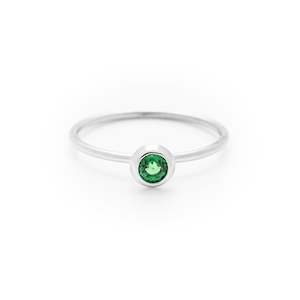 Products: Green Tsavorite garnet white gold