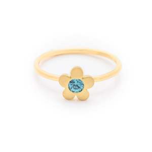 Products: Blue Zircon yellow gold flower