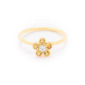 Products: Yellow sapphire and diamond yellow gold ring
