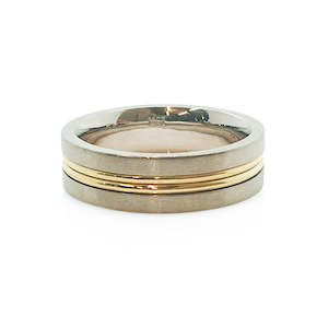 Fine Jewellery Mens Wedding Rings: "Double Wired" yellow and white gold
