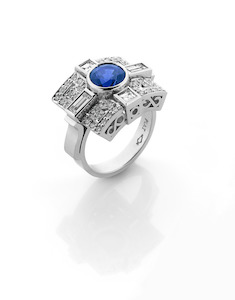 Sapphire Rings And Pendants: Deco Blue
