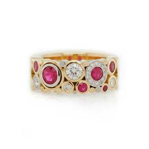 Carbonated™ ring Burmese Ruby and Diamond