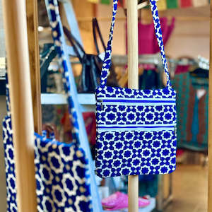 Artisan Bags: Dhamal-Buckram Satchel 'Blue'