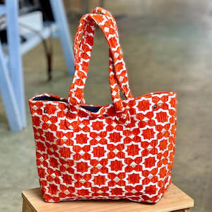 Artisan Bags: Shaan-Buckram Tote Bag 'Orange'