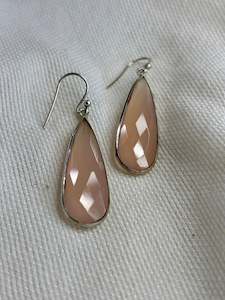 Jewellery: NESRINE Rose Quartz Silver Earrings