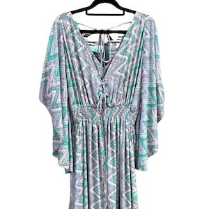 Dresses: JUNO dress - Vidya (Green/Pink/Gold/Cream)