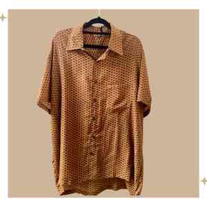 Tops: Bodhi Short Sleeved Unisex Shirt - Silk Blend - One of a Kind - 2XL