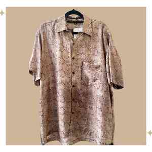 Bodhi Short Sleeved Unisex Shirt - Pure Silk -  One of a kind - X-Large