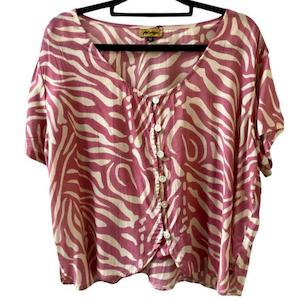 SALMA Button Blouse - Dusky Rose