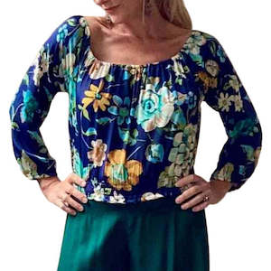 Sale: AIDA crop top - Zinnia (Blue)