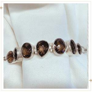 MUDAKHAN -  Smokey Topaz Silver Bracelet