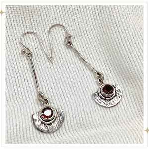 Earrings: ‘AHMAR - Garnet & Silver Earrings