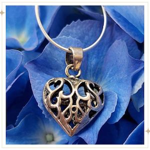 Necklaces And Pendants: FIDDTAN - Silver Filigree Pendant & Chain