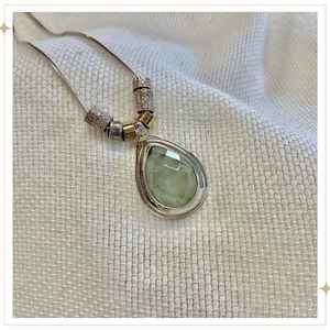 Necklaces And Pendants: ‘AKHDAR - Prehnite & Silver Pendant