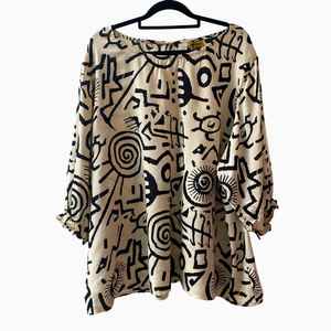 Tops: Summertime Blouse - Abstract Runes