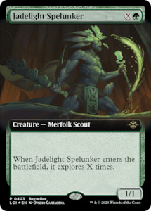 Mtg Singles Instock: Jadelight Spelunker (Extended Art) (Buy-A-Box) [The Lost Caverns of Ixalan Promos]