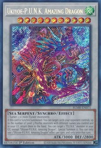 Yugioh Secret: Ukiyoe-P.U.N.K. Amazing Dragon [BLMR-EN075] Secret Rare