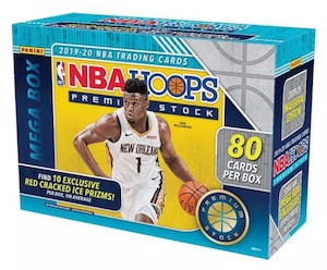 Panini Hoops Premium Stock Basketball 2019-20 Mega Box 80 Ct. (Red Cracked Ice Prizms)