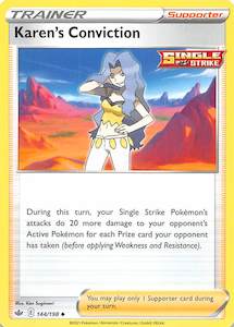 Pokemon Tcg Sword Shield Chilling Reign Singles: Karen's Conviction (144/198) [Sword & Shield: Chilling Reign]