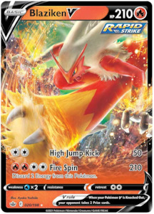 Pokemon Tcg Sword Shield Chilling Reign Singles: Blaziken V (020/198) [Sword & Shield: Chilling Reign]