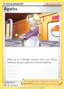 Pokemon Tcg Sword Shield Chilling Reign Singles: Agatha (129/198) [Sword & Shield: Chilling Reign]