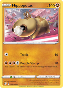 Pokemon Tcg Sword Shield Darkness Ablaze Singles: Hippopotas (093/189) [Sword & Shield: Darkness Ablaze]