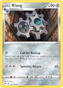 Pokemon Tcg Sword Shield Darkness Ablaze Singles: Klang (126/189) [Sword & Shield: Darkness Ablaze]