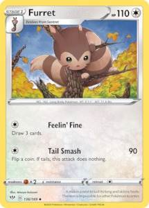 Pokemon Tcg Sword Shield Darkness Ablaze Singles: Furret (136/189) [Sword & Shield: Darkness Ablaze]