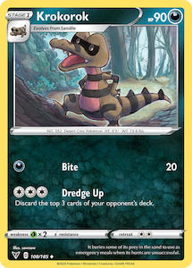 Pokemon Tcg Sword Shield Vivid Voltage Singles: Krokorok (108/185) [Sword & Shield: Vivid Voltage]