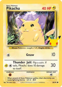 Pokemon Tcg Celebrations: Pikachu (58/102) (25th Anniversary) (Jumbo Card) [Celebrations: 25th Anniversary]