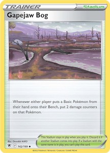 Pokemon Tcg Trainer Cards Stadiums In Stock: Gapejaw Bog (142/189) [Sword & Shield: Astral Radiance]
