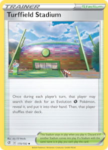 Pokemon Tcg Trainer Cards Stadiums In Stock: Turffield Stadium (170/192) [Sword & Shield: Rebel Clash]