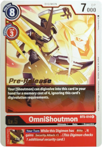 Digimon Singles Currently In Stock: OmniShoutmon [BT5-014] [Battle of Omni Pre-Release Promos]